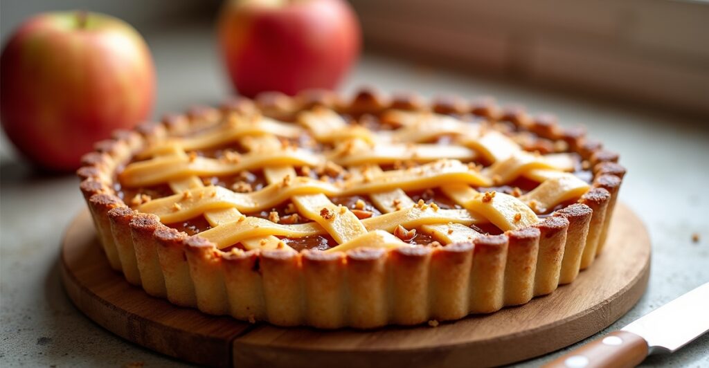 Salted Caramel Apple Tart with a Hint of Thyme, a decadent dessert