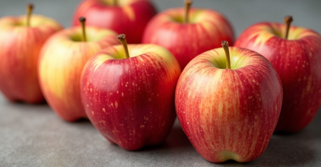Selection of crisp apples like Honeycrisp and Fuji, ideal for salads.